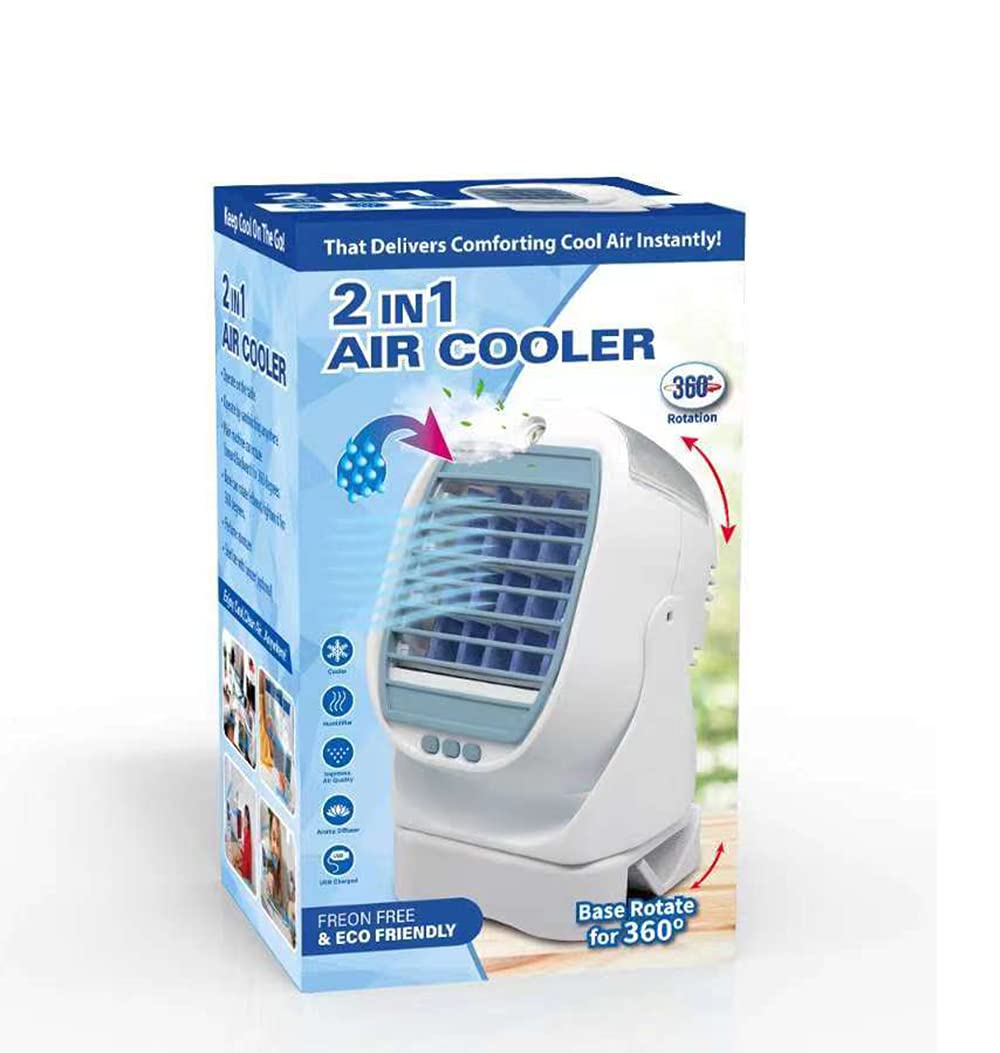 Freon Fan 2in1 Air Cooler 360 Digree Rotate Mini Conditioner white-gray مكيف هواء صغير دوار 360 درجة 2 في 1 مروحة من فريون - ابيض ورمادي Freon Fan 2in1 Air Cooler 360 Digree Rotate Mini Conditioner white-gray مكيف هواء صغير دوار 360 درجة 2 في 1 مروحة من فريون - ابيض ورمادي